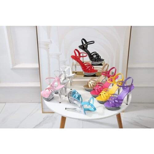 2020 New Sandals Shoes Woman Transparent High Heels 12.5CM Platform Shoes Sexy Stiletto Sandals Elegant Red Carpet Catwalk Shoes