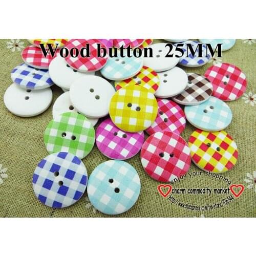 25PCS 25MM painting wooden line buttons coat boots sewing clothes accessorR square garment button MCB-885