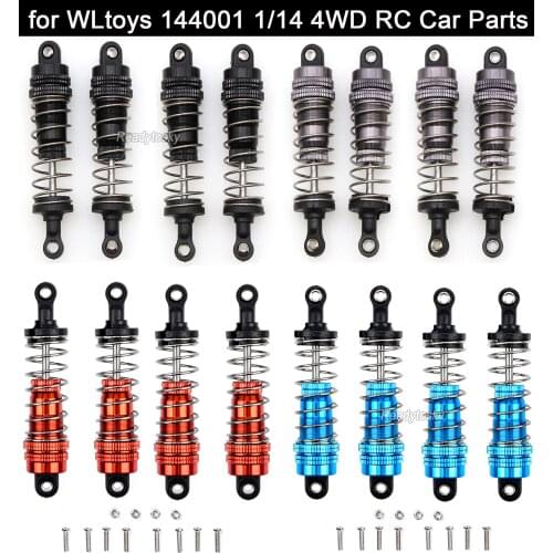 4pcs/lot Metal Shock Absorber Damper Replacement Accessory Fit for WLtoys 144001 1/14 1:14 4WD RC Drift Racing Car Parts