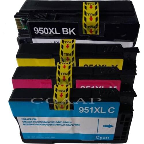 4 Compatible ink cartridge For HP 950XL 951XL Black and Colors OfficeJet 8620 8100 8600 8660 8600e Printer