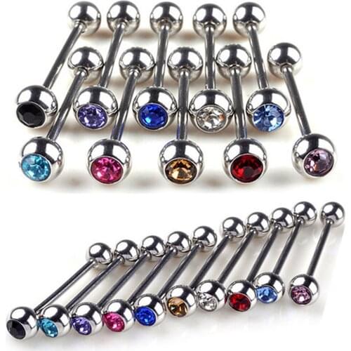 5pcs Stainless Steel Lots Mixed Logo Ball Tongue Bars Rings Barbell Piercing