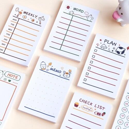 50 Sheets/pack Weekly Planning Notepad Check List Memo Note Pad Planner Daily Schedule