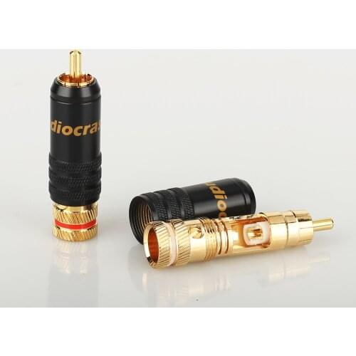 8X RCA connectors R008 signal line plug RCA plug lotus head copper RCA plug gold plated