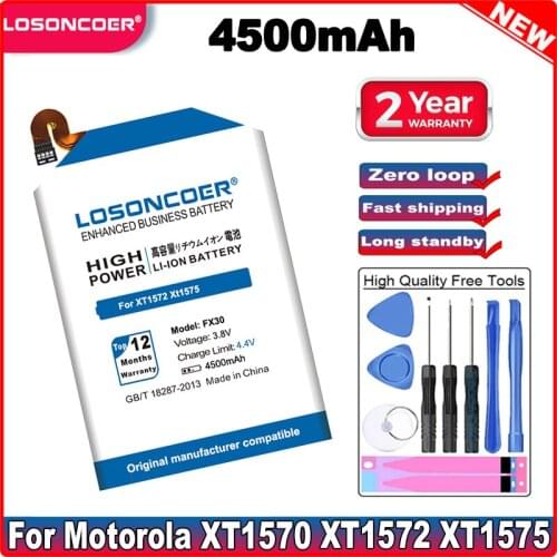 LOSONCOER 4300mAh FX30 Battery For Motorola Moto X Pure Edition X Style Pure X Style X+2 XT1575 XT1570 XT1572 Mobile Phone