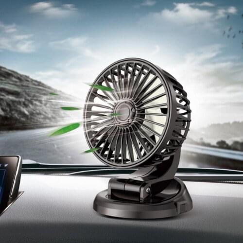 Car Fan Folding Strong Wind PP USB Rechargeable Desk Ornaments Fan for Automobiles Home Car Accessories