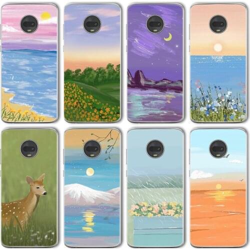 Ciciber Landscape Painting Case For Motorola Moto G10 G30 G9 G8 E7 E6S G7 G6 E6 G5 G5S E5 One Macro Plus Play Power Lite TPU