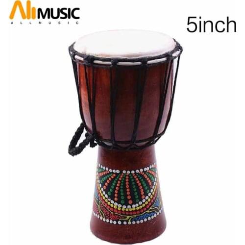 Djembe Drummer Percussion 5 inch Classic Painting Wooden African Style Hand Drum For Sale membranophone with pattern