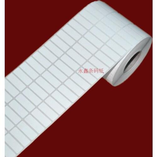 Glossy White PET Label Sticker 30*10mm 10000pcs/Roll Thermal Transfer PET Label Waterproof Tearproof Oilproof Barcode Label