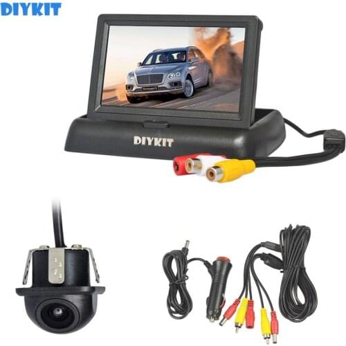 DIYKIT 4.3" Car Reversing Camera Kit Backup Car Monitor LCD Display Car Rear View Camera Parking System Kit