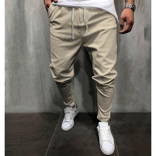 Summer Mens Solid Color Capris Pants Hip Hop Breathable Slim Jogging Pencil Pants Streetwear Men Slim Sweatpants Trousers