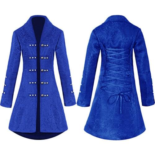 Long Gothic Jacket Women Long Sleeve Kimono Cardigan Lace Up Corset Medieval Victorian Punk Coat Cosplay Clothes Female Jackets