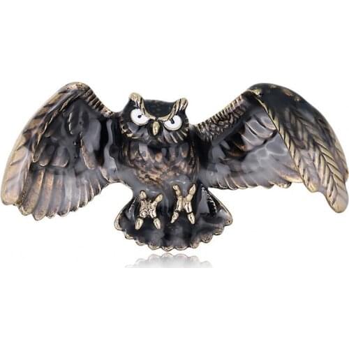 Hot Sales!!! Fashion Women Vintage Flying Owl Shape Brooch Pin Jewelry Clothes Accessory Gift