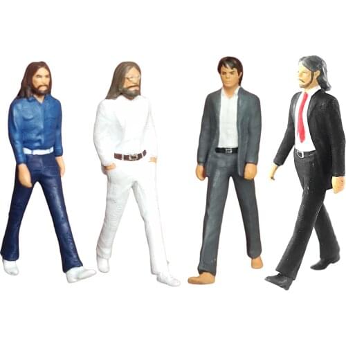 4x Miniature 1/64 Diorama Painted Cool Man Figures Train Park Children Toy