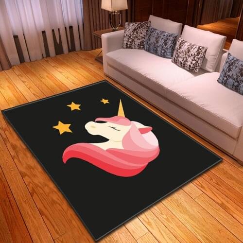 Cartoon Unicorn Carpet Kids Room Decoration Area Rugs Baby Play Crawl Mat Soft Flannel Children Gift Carpets for Living Room Rug