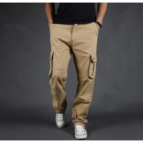 Men Outwear Army Straight Slacks Long Trousers Plus Size Mens Cargo Pants Mens Casual Multi Pockets Military Tactical Pants