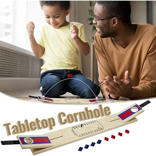 Desktop Classic Mini Travel Wood Beanbag Toss Skill Box Portable Game Set Parent-child Interactive Toy Children Gift