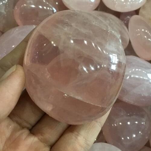 Natural Polished Rose Quartz Crystal Healing pink crystal Oval Palm Stone
