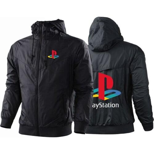 PlayStation New Harajuku Windbreaker Solid Zipper Coats Print Jackets Sport Popular Patchwork High street Hoodie Hip hop Coats