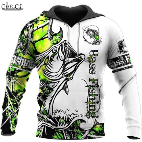 HX Newest Animal Bass Fishing 3D Print Hoodie Men Women Tracksuit Autumn Long-Sleeved Pullover Fashion Hoodie Tops Drop Shipping