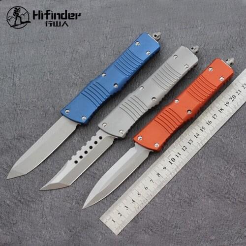 Hifinder Knife Aluminum handle D/E T/E D2 Steel blade Hunting survival kit Outdoor EDC knife Camping tactical Defense gift