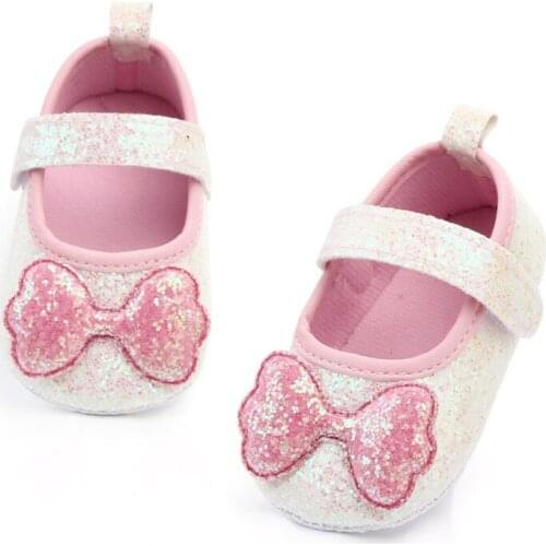 Baby Girls Princess Shoes Toddler Crib Baby Kids First Walkers Big Bow Soft Soled Anti-Slip Shoes