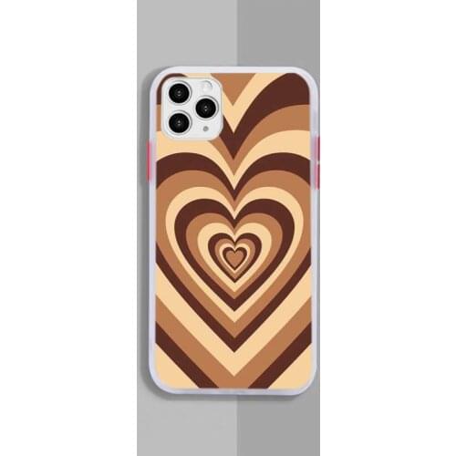 Latte Love Coffee Green Pink Heart Phone Case White Transparent Matte For IPhone 7 8 11 12 S Mini Pro X XS XR MAX Plus Cover
