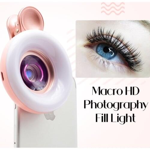 Qeelasee New Arrival Macro HD Photography Fill Light for Eyelash Extensions makeup Mobile Phone Macro Lens iPhone Android Phone