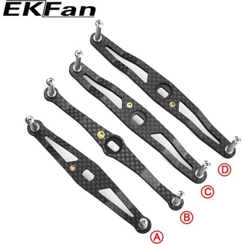 EKFAN Carbon Fiber Fishing Left/Right Handle 8*5MM Holes 105MM 120MM 130MM 7x4x2.5MM Bearing For Baitcasting Reel Handle