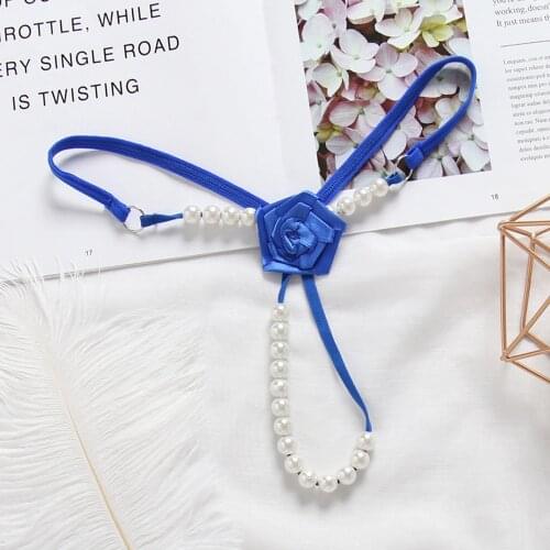 L'bellagiovanna rose sexy thongs pearl g-strings women panties Beading sex underwear panty female lingerie girls bragas hot 2143