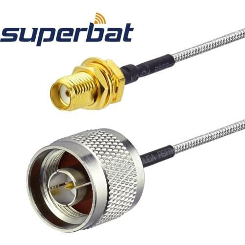 Superbat N-SMA Cable Assembly Bulkhead Pigtail RG402 15CM Cable N Plug to SMA Jack RF Coaxial Cable