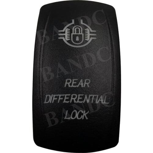 Cover Cap Only! REAR DIFF LOCK Laser Etched Rocker Switch Backlit Cover Cap for Boat Truck ARB Caravan Switch,Car Accessories