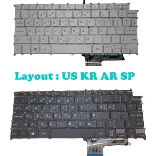 US SP KR Backlit Keyboard For LG 13Z970 13Z970-G 13ZD970-G 13Z970-ER33J MRS1J English Spain Arabia Brazil Korea White Black