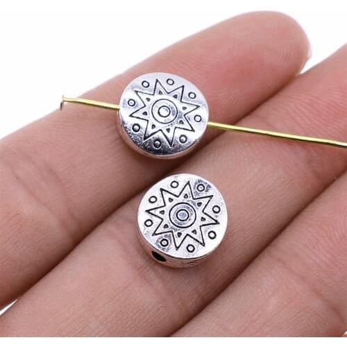 WYSIWYG 10pcs Bead For DIY Jewelry Making Jewelry Finding Antique Silver Color 12mm For Jewelry Making
