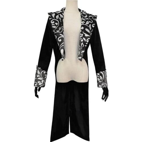 2020 new punk carnival womens long gothic jacket coat dress black steampunk costume