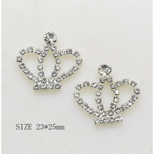 ZMASEY Metal Buttons 10Pcs/Lot 23*25mm Shiny Rhinestone Sewing Crown Button Accessories Ribbon Card Holiday Party Decoration