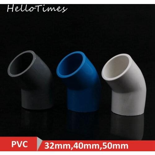 1pcs 32mm 40mm 50mm PVC Pipe 45 Degree Elbow Connector Water Tank Joint Aquarium Supplies Garden Irrigation Tube Accessory