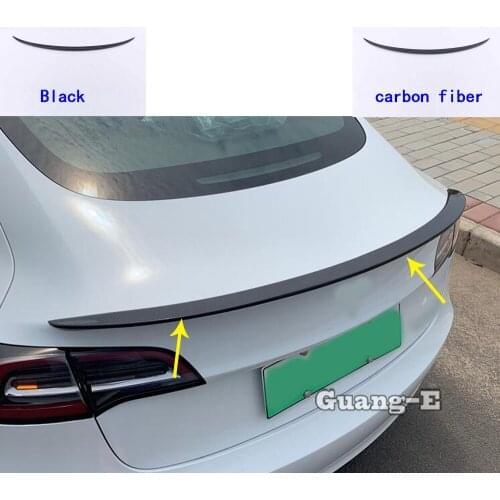 For Tesla Model 3 Model3 2018 2019 2020 2021 Car Body Trim Sticker Rear Tail Spoiler Side Triangle Wing Window Bezel Parts 1pcs