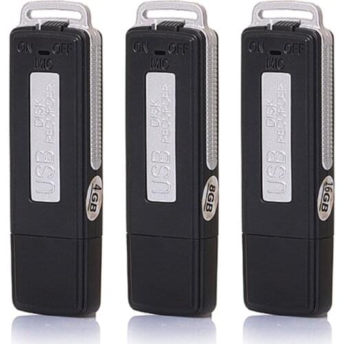 16GB/8GB Rechargeable Mini USB Flash Drive Recording Dictaphone 70Hr Digital Audio Voice Recorder Portable