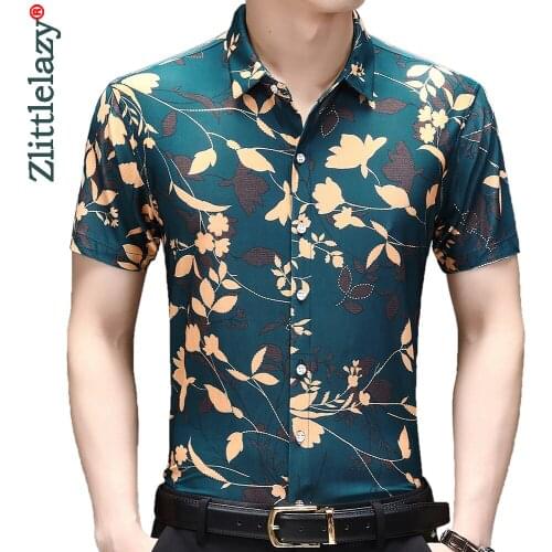 2021 hawaiia floral mens shirts for men clothing pocket fashion summer short sleeve shirt luxury dress casual clothes jersey 653