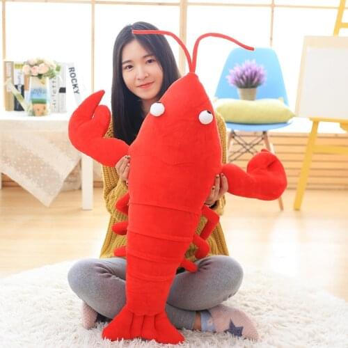 3Sizes Simulation Lobster Plush Toy Doll Stuffed Sea Animal Lobster Pillow Creative Soft Kid Toys Peluche 30/55/80cm