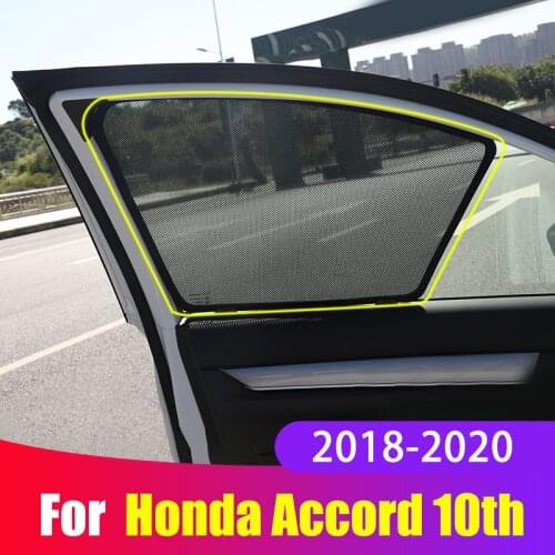 4Pcs Car Sun Shade UV Protection Car Window Sunshade Side Window Mesh Sun Cover Visor For Honda Accord X 10th 2018 2019 2020