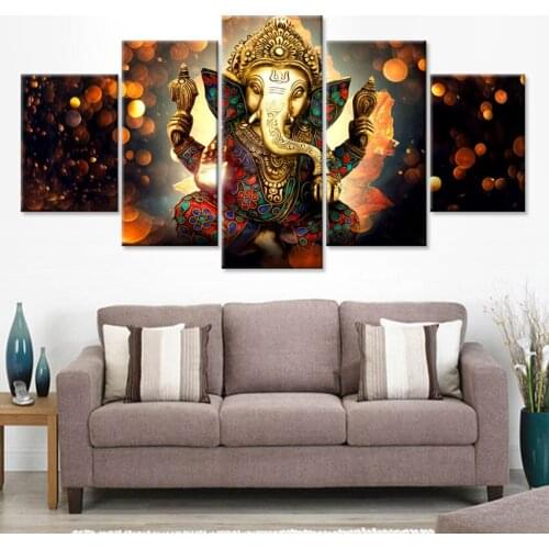 5 pieces Indian Buddha ballroom modern bar canvas print art nightclub mural production wholesale canvas print poster gift decora