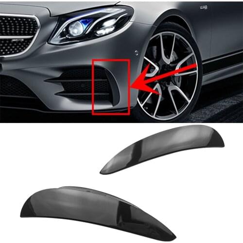 2Pcs Car Front Bumper Fog Lamp Air Spoiler for Mercedes Benz W213 C238 E180 E200 E220 E250 E300 E43 E53 AMG Line 2016-2019