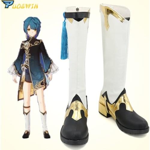 Genshin Impact XingQiu Cosplay Shoes Boots