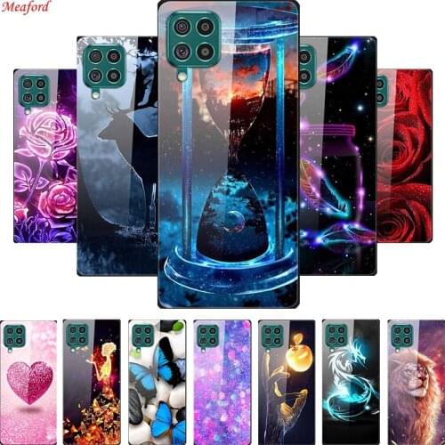 For Samsung M32 Case Tempered Glass Hard Back Cover Case For Samsung Galaxy M12 A12 A22 M32 Phone Case Cover M 32 A 22 12 Funda