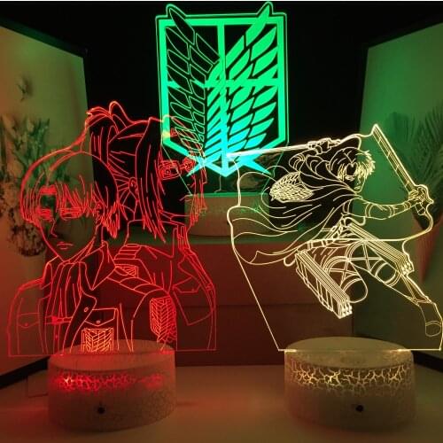 Attack on Titan Anime Figure LED Light Scout Regiment for Child Birthday Gift Kid Bedroom Decoration Manga 3D Table Lamp