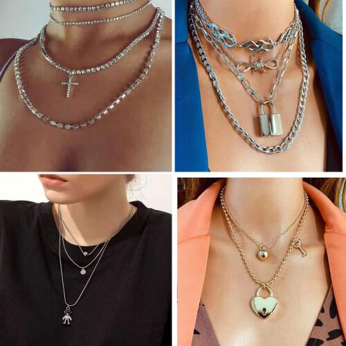 HaHaGirl Punk Gold Thick Chain Necklace For Women Fashion Hip Hop Exaggerated Big Chunky Collar Necklaces Party Jeweley Gifts