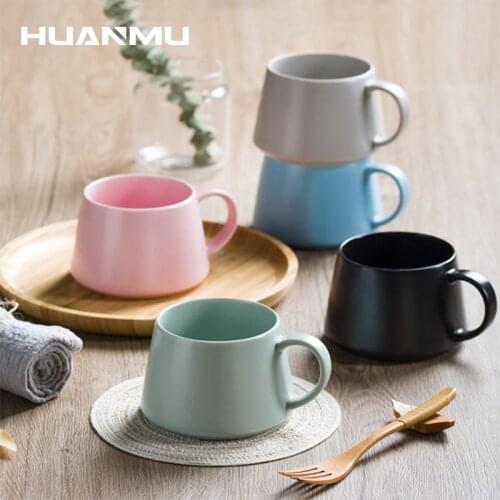 400ml Cute Coffee Mug Household Water Cup Nordic Style Simple Creative Couple Large Ceramic Tea Cup Students Home Drinkware