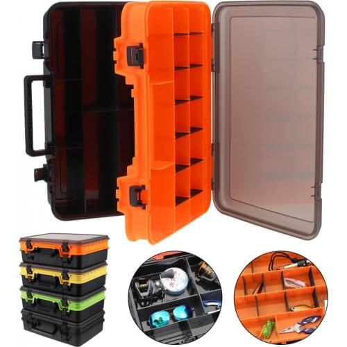 39cm x 28cm x 12cm Multifunction Double Sided Thicken Portable Fishing Tackle Boxes Fishing Reel Line Lure Tool Storage Box