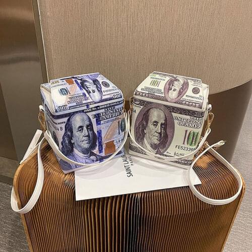 Fashion evening purses dollar character pattern money purse women shoulder crossbody box handbags